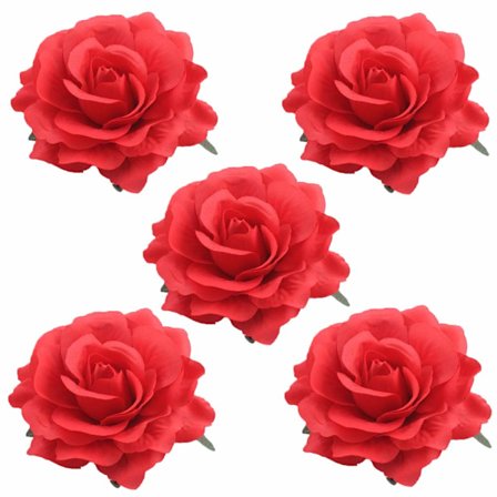 Almi Halloween Rose Hårklämmor Brosch Blomma Röd Rose