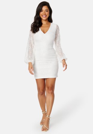 Bubbleroom Occasion Georgina lace dress White Klær