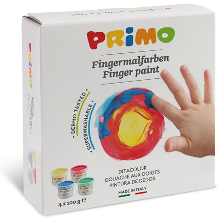 Primo Fingerfarge Basic-sett 4x100g