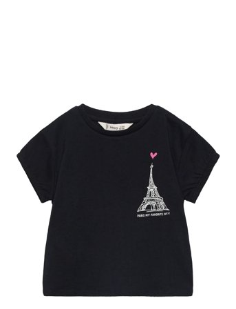 Mango Message Heart T-Shirt - Navy - 3-4