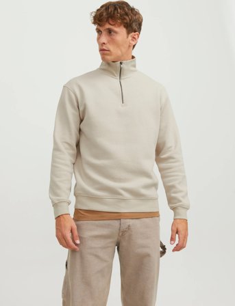 Jack & Jones Jjebradley Sweat Half Zip Noos - Cream - XL