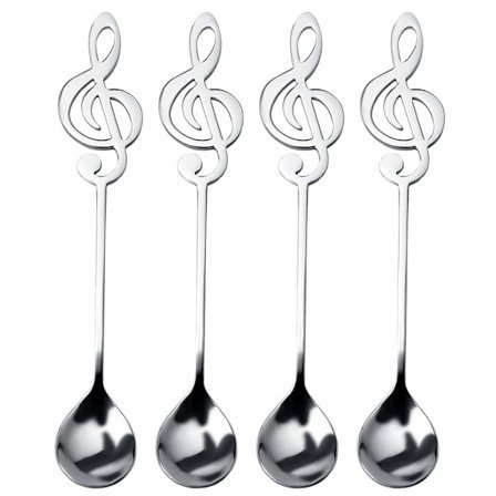 Kahvilusikat, nuoshen 4 kpl ruostumatonta terästä kahvilusikka nuottilusikat jälkiruokalusikat sekoituslusikat