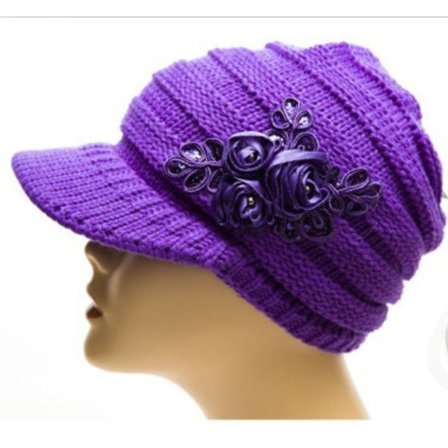 Heklet Vinterlue med Spiss Topp for Kvinner