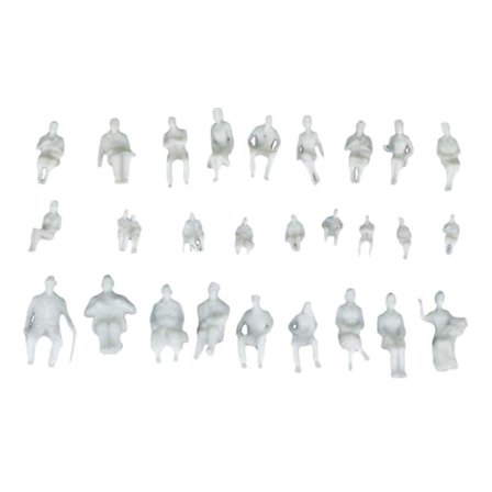 1/50 Menneske Model Siddende Hvid Mini Figurer Tog Park Gade Layout 28mm (FMY)