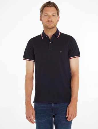 Tommy Hilfiger Core Tommy Tipped Slim Polo - Black - XXL