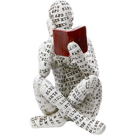Hemdekor Pulp Reading Thinker Staty Estetisk Skulptur Rumsdekoration