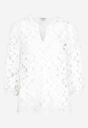 Cellbes of Sweden - Blommönstrad spetsblus - vit - för damer - 38/40