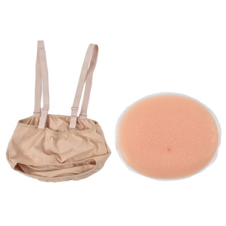 Kunstig Falsk Gravid Mave Falsk Mave Flydende Silikone til Skuespiller Cosplay Cross Dressing Hudfarve Stofpose 2‐3 Måneder