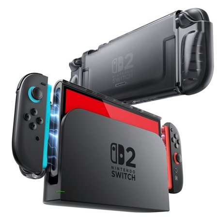 Supcase Crystal Case til Nintendo Switch 2 - gennemsigtig sort
