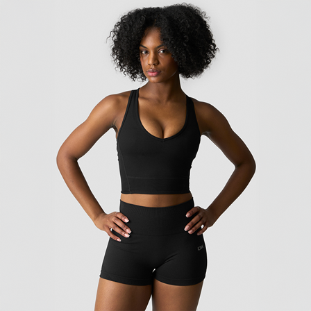 ICANIWILL Croppet Treningstopp Svart