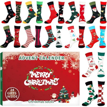 Strømpebukse Adventskalender 2024, Foldbar Kalender 2024 Herr Adventskalender Julekalender Julegaver Gaver, Julnedtellingskalender Strømpebukse