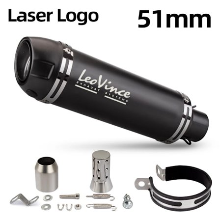 LeoVince Universell Motorsykkel Eksospotte Lyddemper 51mm Interface med DB Killer for Z1000 GSR600 FZ6N R1 CBR600RR NMAX