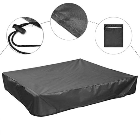 Universellt Sandlådeskydd, Med Dragsko, 120 x 120 x 20 cm, För Sandlåda Pool Terrass Trädgård