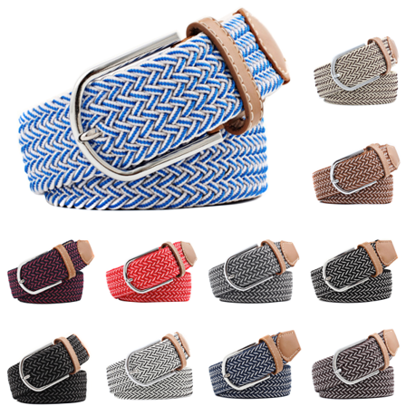 Bälte canvas tyg 11 mönster storlek W26-W36 skärp kläder - 1 blå / vit en one size