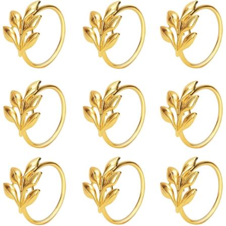 9 stk Serviettringer Gull Serviettring Metall Serviettholder Ringer N