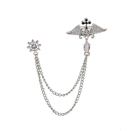 1 stk. Sølv Kors Brosche Reversnål Kæde til Mænd, Mænd Dragt Access