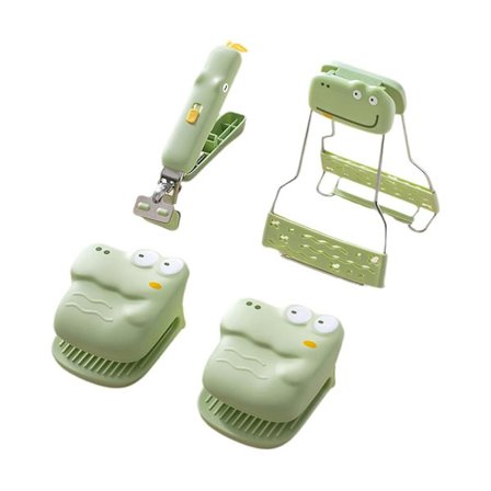 Grydeklips i rustfrit stål, skålklips, køkkenklips, anti-skoldningsklips sæt, multifunktionel grøntsagsklips egnet til airfryer pizzaelskere