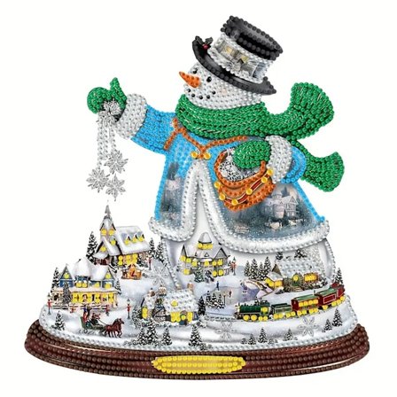 5D Snögubbe Diamant Målning Skrivbord Ornament Kits Jul Snögubbe Diamant Konst till Jul Dekorationer Ornament