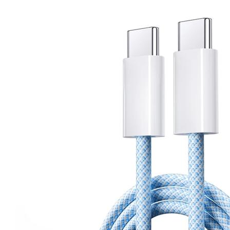 2023 Original USB C-kabel för iPhone 15 Pro Max iPad PD 65W 45W 25W Turboladdsladd Typ C Snabbladdare för Samsung S23 S22 Blå Blue 2m