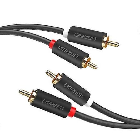 UGREEN 2m RCA Stereokabel 2 RCA Hane till 2RCA Hane Stereo Ljudkabel för Hemmabio HDTV