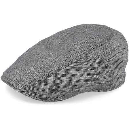 Stetson - Grå flatcap Keps - Ivy Cap Linen Fishgrat Grey Flat Cap @ Hatstore