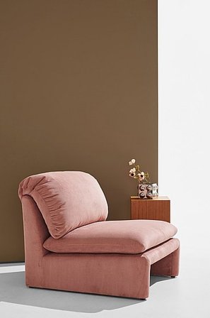 Jotex - Leunstoel Roze Ribfluweel Roze ribfluweel - Arlo - Koop Pastill - Meubels bij Jotex
