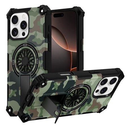 iPhone 16 Pro Max Camouflage Kickstand Rotating Shaft MagSafe Skal