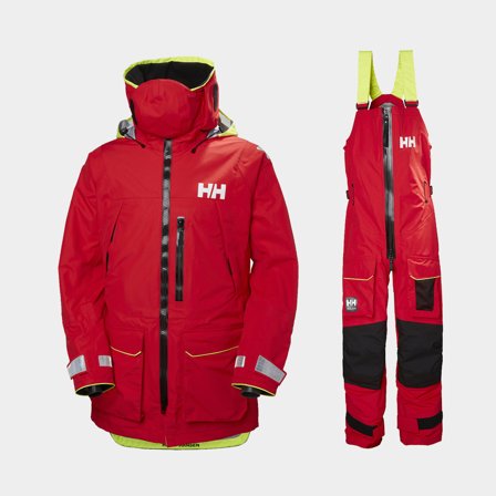 Sailing suit Helly Hansen Ægir Ocean, Alert Red, men's, X-Large
