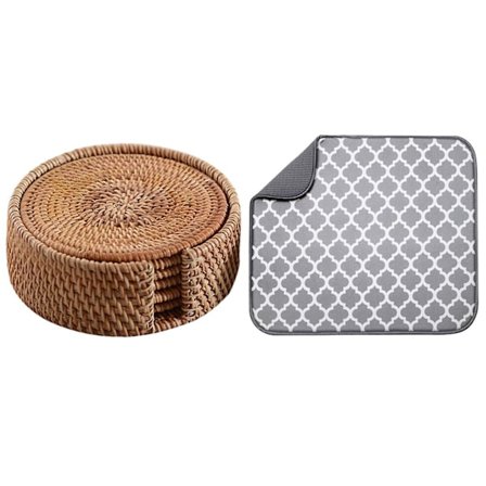 Bänkskiva absorberande pad bestick kopp skål tallrik avloppsplatta 6-pack kreativ dryckesunderlägg