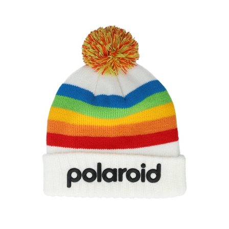 American Needle - White pom Beanie - Polaroid Pillow Line Knit White/Multi Pom @ Hatstore