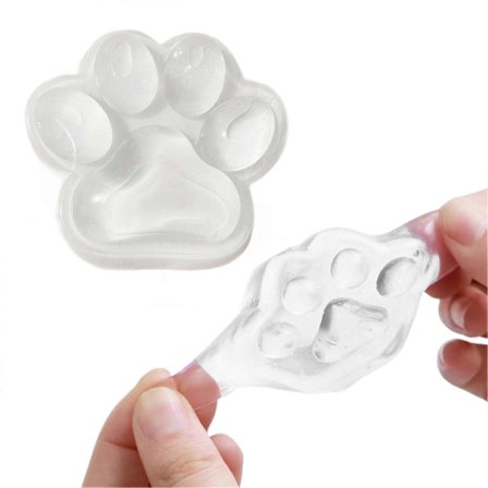 Stor Kattefot Taba Squishy Leke, Gjennomsiktig Kattefot Klemmeleke, Fidget Leke for Stresslindring, Klemmeleker Familie Squishy