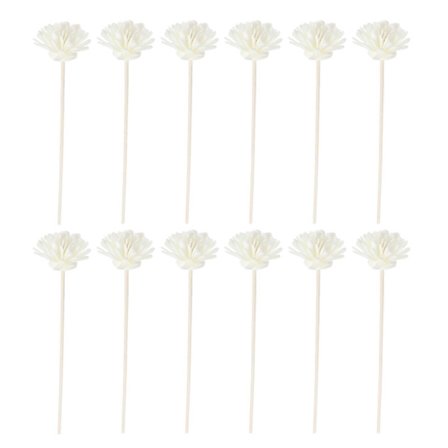 12 stk. Simuleret Blomsterformet Aroma Pinde Diffuser Pind Håndværksgaver Hvid