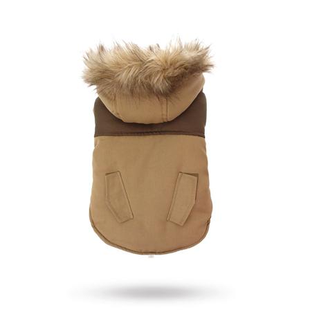 Urban Pup - Faux Fur Brown Two-Tone Parka - Hundjacka - Varma hundjackor & täcken från Doggie.se
