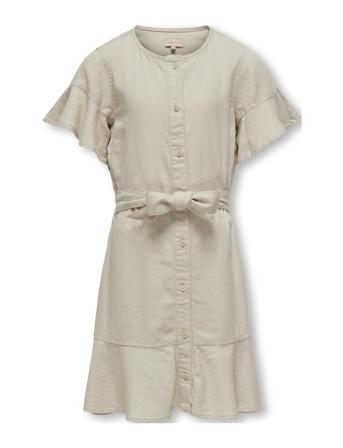 Kogcaro S/S Belt Dress Wvn Beige Kids Only