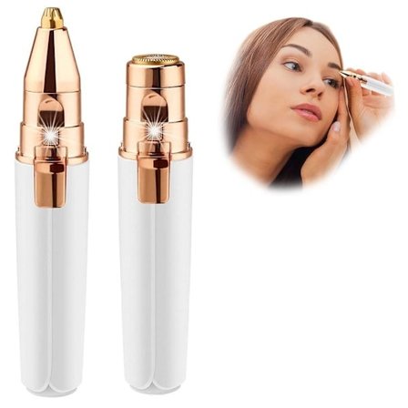 2-i-1 Oppladbar Øyenbryn- og Ansiktshårfjerner hvit 85