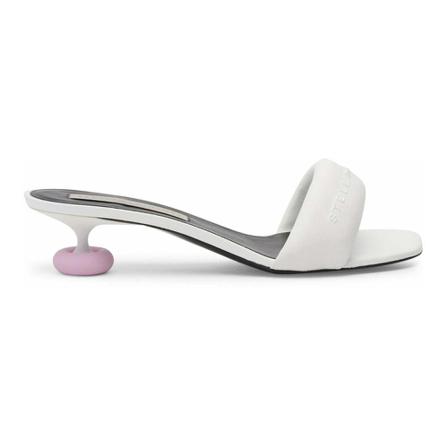 Stella McCartney, Puffy Slider Kitten Mules Biały, Kobieta, Rozmiar: 38 EU