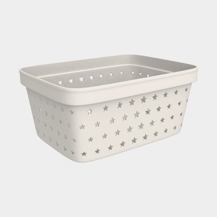 Opbevaringskurv i plast Nordiska Plast Store It Star Basket, beige, 166 x 125 x 75 mm, 1 liter