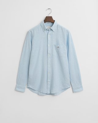 GANT - Regular fit skjorte i bomullslin til herre fresh blue