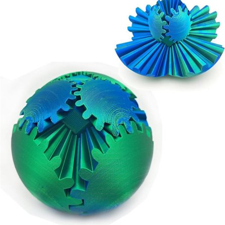 3D-printet 9,5 cm Gear Ball Roterende Kugle Cube Stress Relief Ball Angst Afslapning Finger Legetøj ABS Håndværk Legetøj