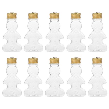 10 stk Pepperkakeflasker Juletrepynt Gjennomsiktige Flasker Tomme Påfyllbare Flasker (FMY) Gullfarget 9,5X4,5X2,3CM