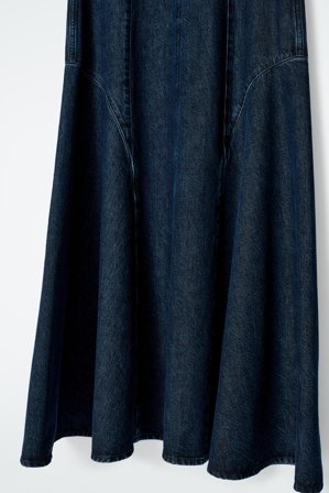 COS Women's Abito Midi In Denim A Vita Bassa in Blu