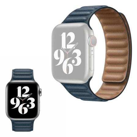 Apple Watch Series 6 / 5 40mm tyylikäs nahkakellon ranneke - Indigonsininen Blue