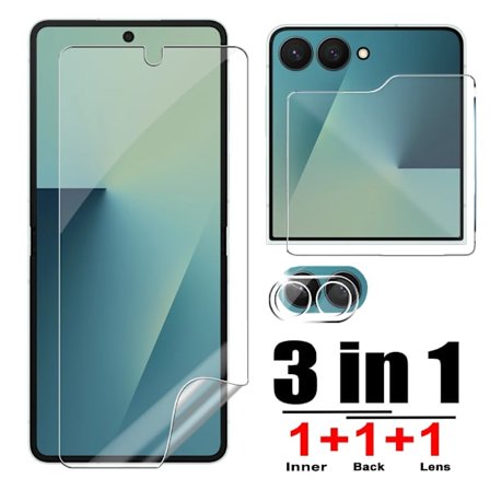 Skärmskydd med full täckning kompatibla med Samsung Galaxy Z Flip 7 6 5 9H Härdat Glas Kameralinser kompatibla med Samsung Galaxy Z Flip 7 5G