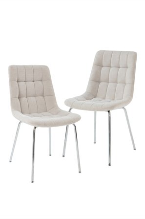 Jotex - Stol Med 2-pakk Lys beige - RAGUSA - Kjøp Spisestoler & kjøkkenstoler hos Jotex