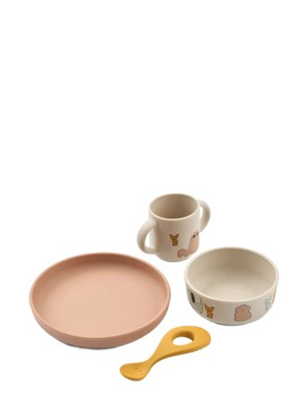 Liewood Vivi Printed Tableware Set - Beige - ONE SIZE