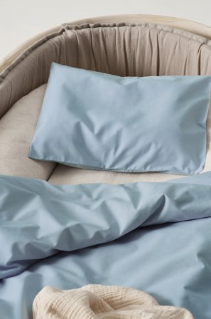 Jotex - Percale Baby Sengesett Vogn/vugge - Økologisk Tåkeblå - ZACK - Kjøp Sengesett til barn hos Jotex