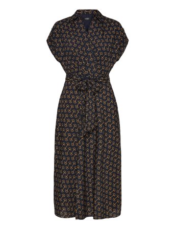 Lauren Ralph Lauren Geo-Print Belted Crepe Dress - Multi/patterned - 42