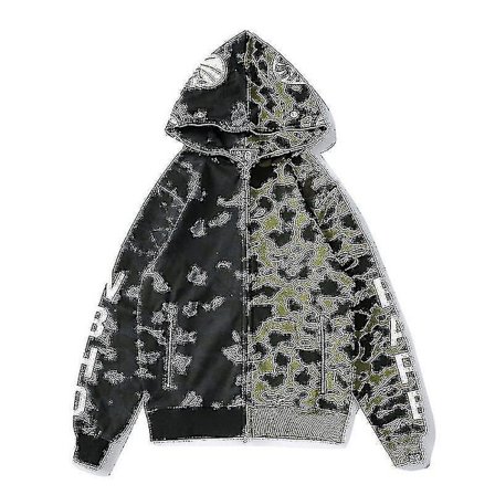 Miesten huppari Camo löysä vetoketjullinen takki villapaita miesten pojille vY