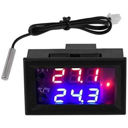 DC 12V Digital Display Justerbar Mikrodatamaskin Elektronisk Termostat Intelligent Temperaturkontroller Bryter med NTC Vanntett Sensor Probe