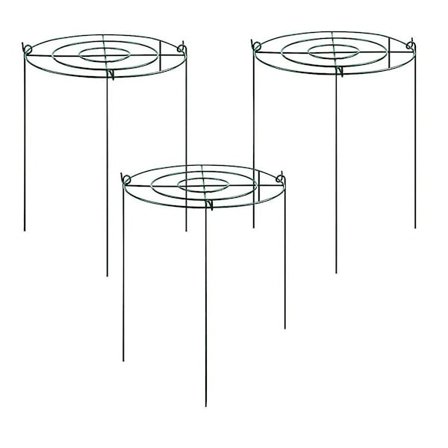 3 set pionstöd bur, växa genom bågar rutnät med 4 st ben, växtstöd stag, blomma stron